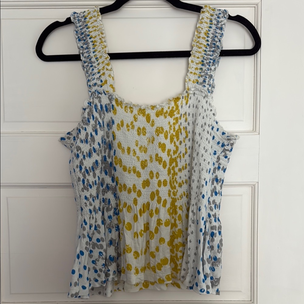 Polka Dot Smocked Women Top